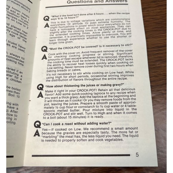 Vintage Rival Crock Pot INSTRUCTION MANUAL ONLY for Model 3100 3120 with Recipes - Picture 3 of 5